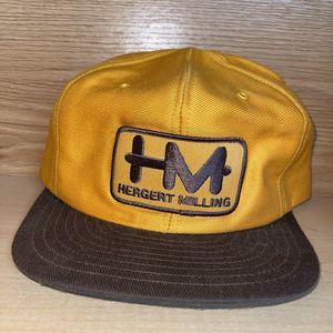 Vintage Louisville MFG USA MADE Hergert Milling Patch Trucker Hat Snapback Cap